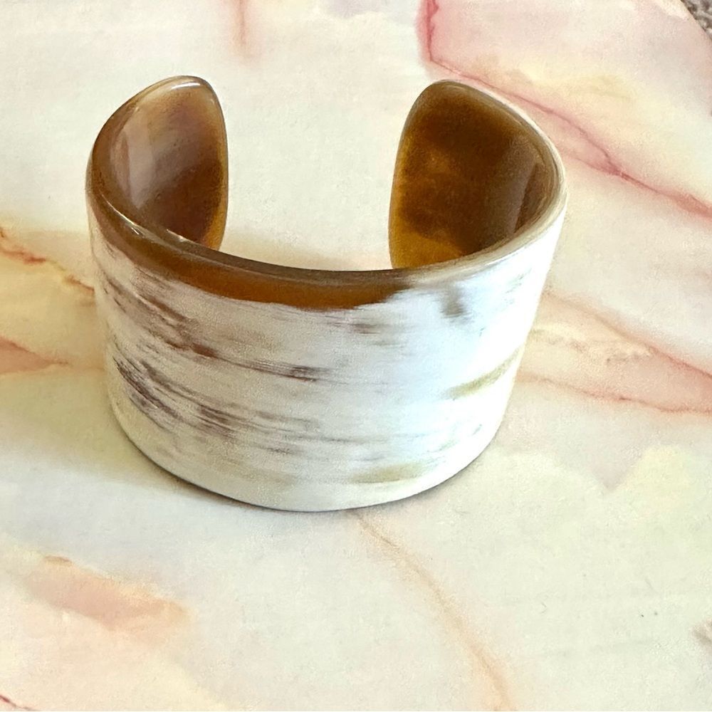 Horn enamel  cuff bracelet